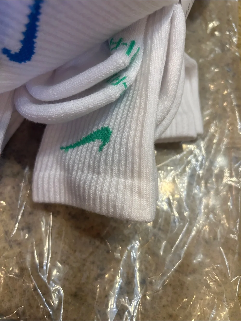 Nike White Crew Socks with Neon Swooshes (6 Pack) size L